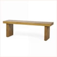 thumbnail image 3 of Outdoor Rustic Acacia Wood Bench, 57” Wide Natural Finish | Garden Patio | Natural | Acacia Wood, 3 of 12