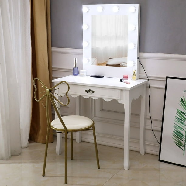 Clearance! Makeup Vanity Chair, Butterfly Backrest Wrought Iron Leather Makeup Stool, Bow Shape 