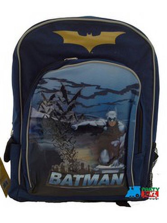 Batman Large 16" Cloth Backpack Book Bag Pack - Blue