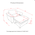 thumbnail image 2 of Lovableguy Oversized Chaise Lounge Chair Indoor,Chenille Armchair with Storage Ottoman,Comfy Reading Chair Sofa Chair for Living Room,Bedroom,Beige, 2 of 8