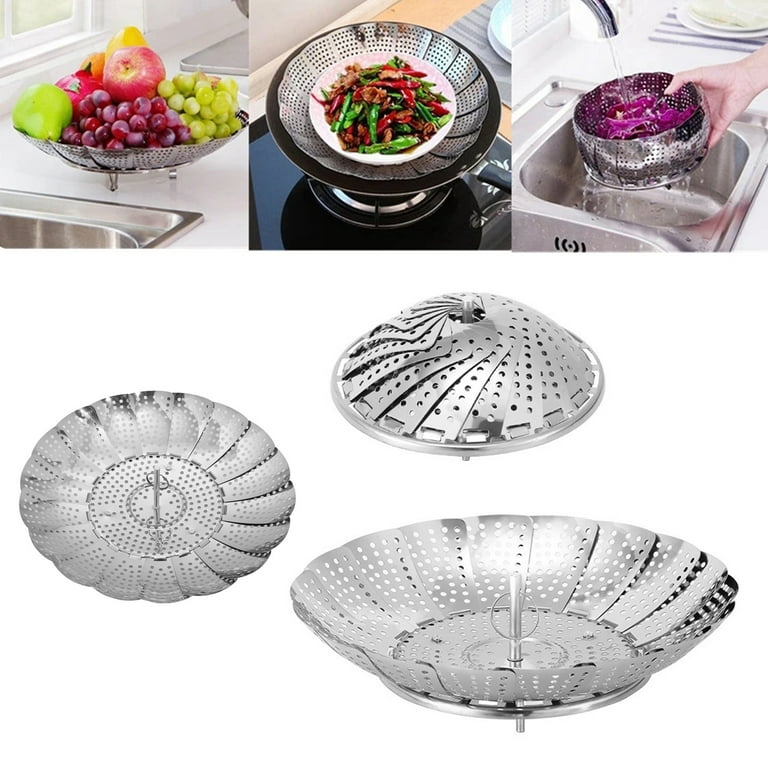 Folding Dish Steam Stainless Steel Food Steamer Basket Fruit