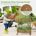 thumbnail image 4 of Gymax 2PC 32in Wood Planter Box w/Trellis Mobile Raised Bed for Climbing Plant, 4 of 10