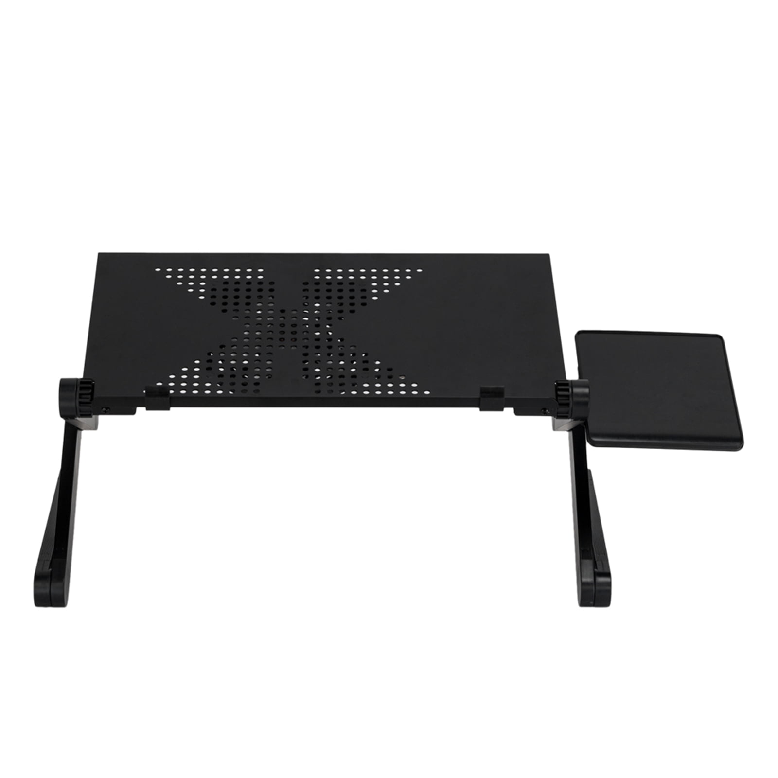 360-Degree Rotation Portable Folding Table with Fan & Mouse, Black