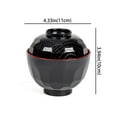 thumbnail image 4 of ASIAN HOME Japanese Rice and Soup Bowls With Lid, Black and Red, for rice, miso soup, 4.33" x 3.94", 8.4 oz. (4 Bowls), 4 of 6