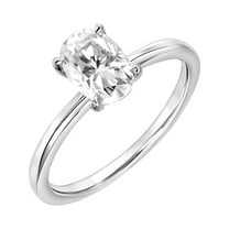 1CT Moissanite (VVS1,D) Oval Cut Solitaire Ring 10K White Gold Fine Jewelry for Women Gifts