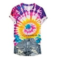 thumbnail image 4 of VBTAPA Womens Summer Tops Tie Dye Short Sleeve Round Neck T Shirts Casual Loose fit Blouses Lightning Sales Today Multicolor L, 4 of 5
