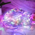 thumbnail image 3 of Luces LED multicolores de Navidad 30M300 para árbol interior, cable transparente impermeable para exteriores, coloridas luces navideñas enchufables, 3 of 5