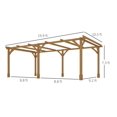 thumbnail image 3 of 20x10ft Wood Pergola, Outdoor Gazebo Grape Trellis - Dark Brown, 3 of 9
