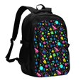 thumbnail image 1 of Easygdp Geometric 1980s Styled Mochila para Laptop de Viaje con Puerto USB, Mochila para Laptop con Puerto de Carga USB para Mujeres y Hombres, 1 of 7