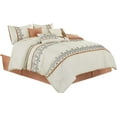 thumbnail image 6 of Chezmoi Collection Melbourne 7-Piece Boho Chic Geometric Embroidery Bedding Comforter Set, Full, 6 of 9