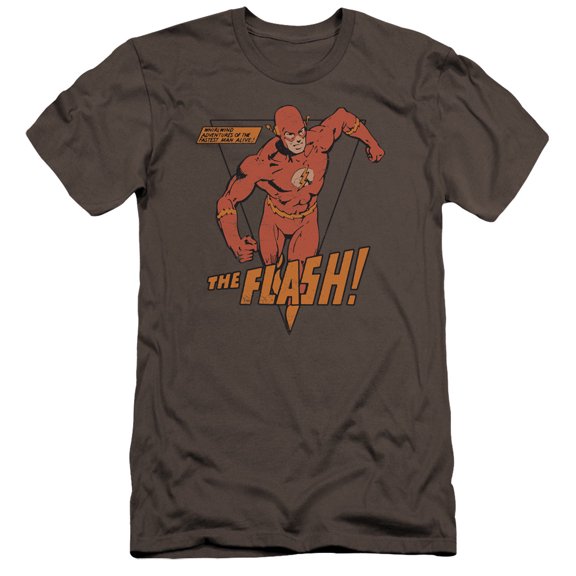 DC Comics Flash Whirlwind Premium Canvas Adult Slim Fit 30/1 T-Shirt Charcoal