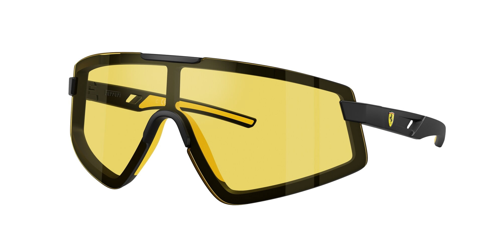 FERRARI SCUDERIA FZ6009U 504 V9 Matte Black Mirror Yellow 47 mm Men's Sunglasses