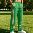 thumbnail image 2 of Joggers for Men Color Block Loose Fit Casual Elastic Waist Drawstring Pants Outdoor Straight Leg Fitness Pants Solid Color Lounge Joggers with Pockets, 2 of 6