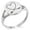 Silver, variant on Stainless Steel Heart Love Arrow Minimalist Oval Top Polished Statement Ring