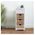 thumbnail image 5 of Accent Storage Cabinet with 1 Drawer and 3 Removable Water Hyacinth Baskets, 4-Tier Tall Vertical Dresser Tower Unit, White, 5 of 7