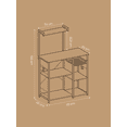 thumbnail image 2 of LEDREM Baker's Rack with Wire Basket and Hooks, Microwave Stand and Kitchen Storage Rack for Pots and Spices, Rustic Brown and Ink Black, 2 of 6