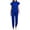 Blue, variant on Scrub Sets for Women Solid Color Casual Nurse Protective Uniform Short Sleeved Round Neck Shirt Set
