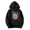 thumbnail image 2 of BCSIOAOI Womens Tops,Cotton Drawstring Fleece Lined Floral Pullover Hoodie with Pocket Black L, 2 of 3
