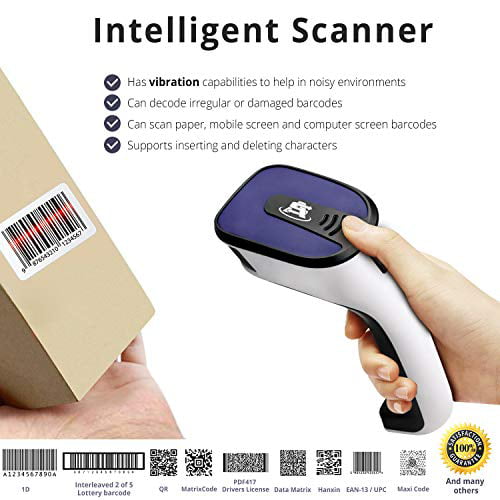 Handheld Bluetooth Reader USB Port Supermarket for Store NILINLEI Wireless Scanner QR Code Barcode Scanner with Base Warehouse Warehouse Inventory 