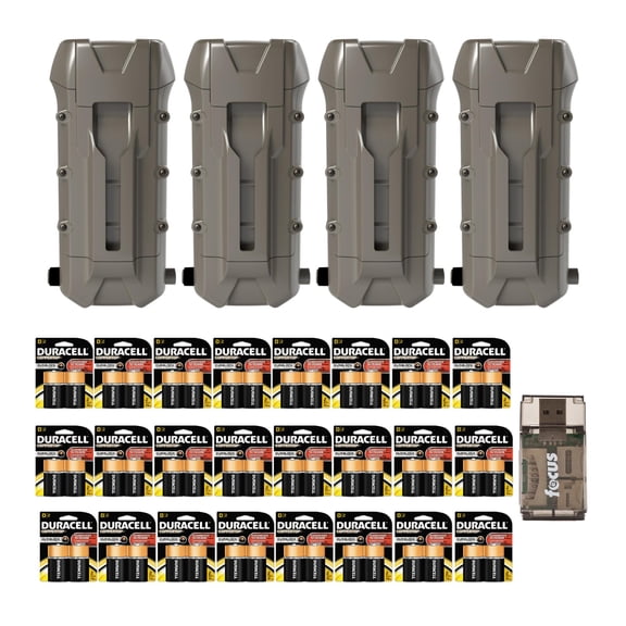 Cuddeback CuddeLink Dual Power Bank (4-Pack) w/ 48 D Batteries, Extends Cam Life