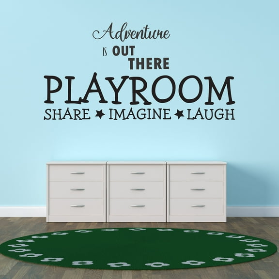 Quotes & Sayings Wall Decals for Children Playroom - Learning Regulations for Playroom Playroom DIY & Creativity Boy Girl Bedroom Wall Sticker - Size: 30 In x 15 In