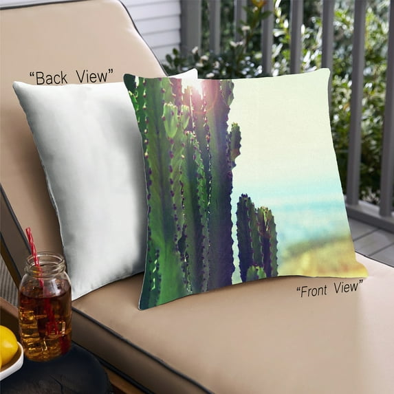 Ahgly Company Plants Cactus Outdoor Throw Pillow, 18 inch by 18 inch