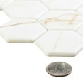 thumbnail image 5 of Sculpt Grecian Brown 2-in. Honeycomb Marble Look Matte Glass Mosaic Wall & Floor Tile, 5 of 8