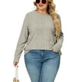 thumbnail image 2 of NISVIYA Womens Plus Size Casual Winter Tops Long Sleeve Tees Cute Ribbed Knit Pullover, 2 of 6