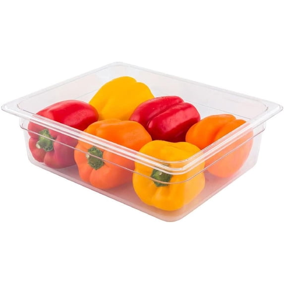 Met Lux 4 Inch Deep Food Pans, 1 1/2 Size Commercial Food Storage Container - Freezer-Safe, Break-Resistant, Clear Plastic Cold Pans, Dishwasher-Safe, For Kitchens, Restaurants, Or Cafeterias