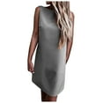 thumbnail image 2 of LOVZFMLL Robes Robe Sans Manches Unie Mode Dos Nu pour Femmes, 2 of 9