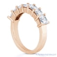 thumbnail image 2 of Square Cut Forever Brilliant Moissanite 7-Stone Wedding Ring in 14k Rose Gold, 2 of 3