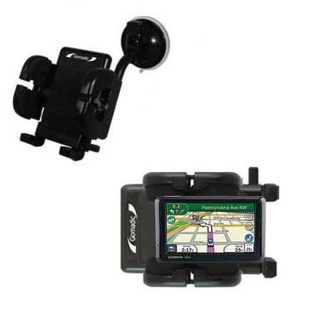 Gomadic Brand Flexible Car Auto Windshield Holder Mount designed for the Garmin Nuvi 1370Tpro - Gooseneck Suction Cup Style Cradle