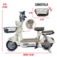 thumbnail image 3 of Bicimoto Eléctrica BIKEON TWIN PLUS crema  700W 48V 20Ah, hasta 35km/h y 50km Autonomía, Rodado 14”, Suspensión Delantera y Trasera, Frenos de Tambor, Canastilla, Luces LED, Alarma Antirrobo, 3 of 10
