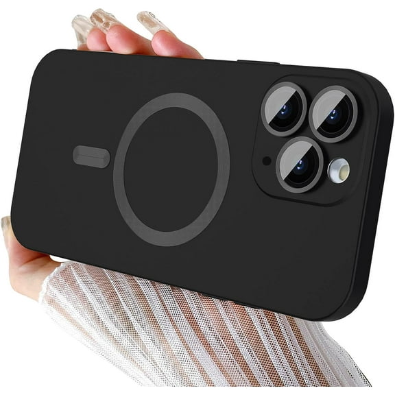 Magnetic Case for iPhone 11 Pro Max Phone Case for Women, [Adaptation with Magsafe] Matte Luxury Soft Metallic Luster Design for iPhone 11 Pro Max 6.5'' with Camera Protector-Black