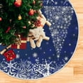 thumbnail image 4 of SKYSONIC Christmas Tree Skirt Blue Snowflakes Christmas Tree Skirt for Xmas Holiday Party Home Decoration 36 Inch, 4 of 6