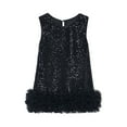 thumbnail image 3 of YOUYEDIAN Toddler Girls Sequin Dress A-Line Sparkly Sleeveless Wedding Gown Party Dresses for Girls (Black, 8-9 Years), 3 of 4