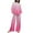 Pink, variant on Diufon Cotton Sets for Women Gradient Printed Round Neck Long Sleeve Tops Wide Leg Outfits with Pockets