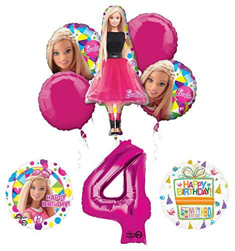 Barbie 5pcs Birthday Party Supplies foil Balloons Decorations.