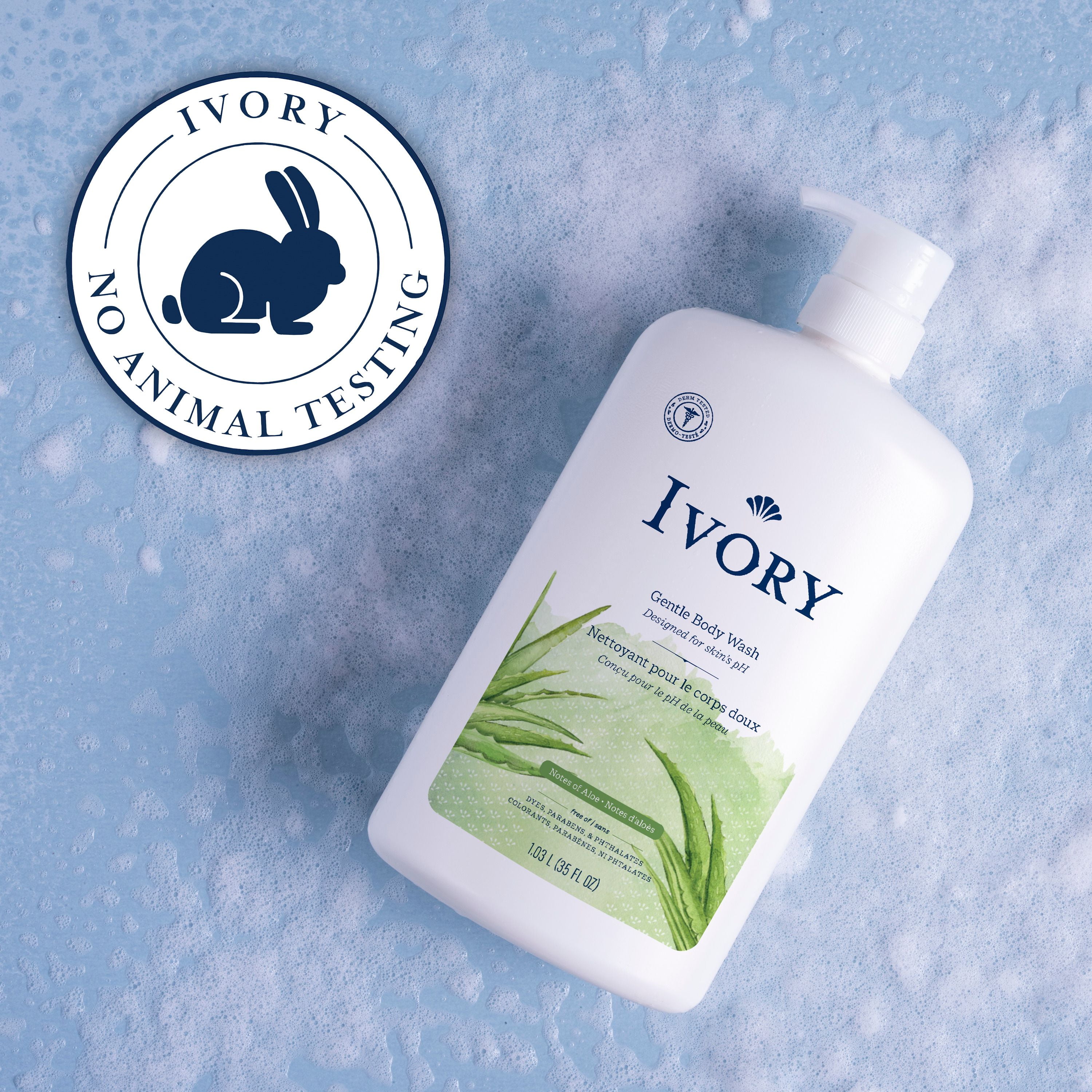Ivory Gentle Body Wash, Notes of Aloe, 1035ML