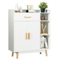 thumbnail image 6 of Gymax Floor Storage Cabinet Free Standing Cupboard Chest w/1 Drawer 2 Doors 3 Shelves, 6 of 10