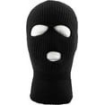 thumbnail image 2 of Three Hole Mask Full Face Cover Ski Hat Winter Knitted Beanie, 2 of 8