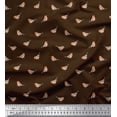 thumbnail image 2 of Soimoi Brown Poly Georgette Fabric American Robin Bird Decor Fabric Printed BTY 52 Inch Wide, 2 of 3