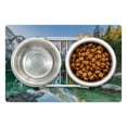 thumbnail image 1 of Nature Pet Mat for Food and Water, Autumn Landscape with Faded Trees and Mountains Pure Reflection in Water Dream Photo, Non-Slip Rubber Mat for Dogs and Cats, 18" X 12", by Ambesonne, 1 of 2