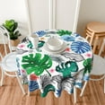 thumbnail image 6 of Tropical Palm Leaves Tablecloth Round 60 Inch Summer Flora Tablecloth Washable Blue Green Banana Leaf Table Cloth for Kitchen Dinner Room Holiday Picnic Party Camping Patio Indoor Outdoor Home Decor, 6 of 6