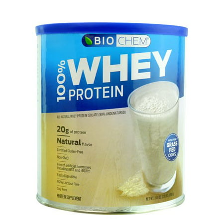 Biochem Whey Protein Powder, Unflavored, 22g Protein, 1.3