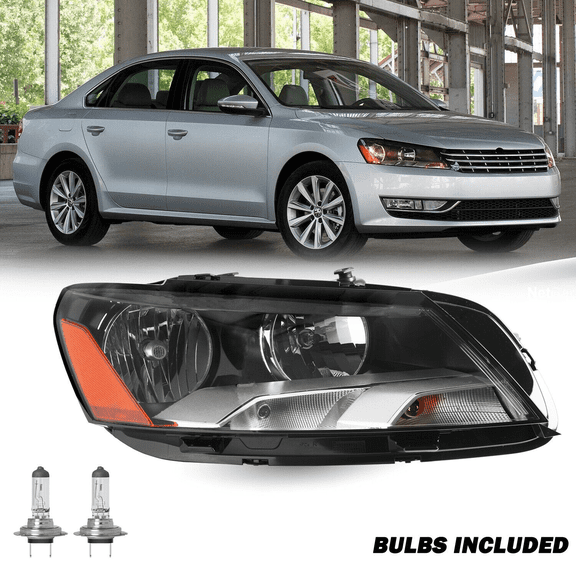 Titans Motors Halogen Headlight for 2012–2015 Volkswagen Passat Right Passenger Side Assembly