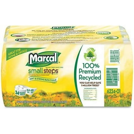 Marcal 6224 100% Recycled Convenience Bundle Bathroom Tissue, 4 Rolls/Pack, 6/Carton