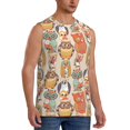 thumbnail image 2 of Pofeuu Colorful Owls Print Men's Muscle T-Shirt, Sleeveless, Muscle Tank, Classic Muscle Tee Top For Men Casual Sleeveless Muscle T-Shirt Trendy Clothes-X-Large, 2 of 7