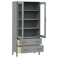 thumbnail image 3 of vidaXL Adult Standard Tall Bookcase with Metal Legs Grey 85x35x172.5 cm Solid Wood OSLO, 3 of 5