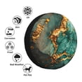 thumbnail image 4 of Saiise Emerald Color Gold Marble Print Waterproof Leather Tire Cover, Durable Wheel Protector for Jeep Wrangler, RV, SUV, Truck, and Travel Trailers-15 inch, 4 of 6